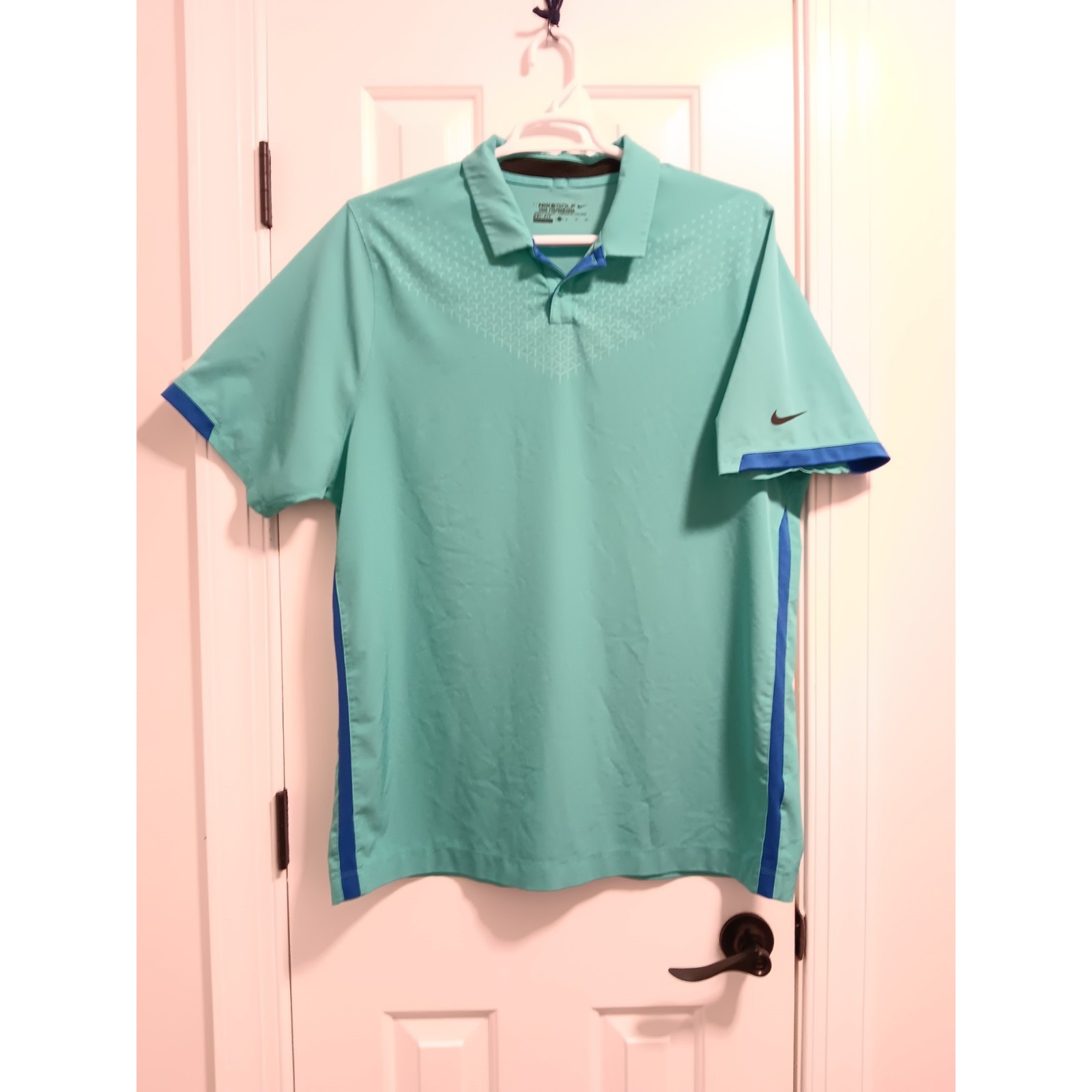 Nike Golf Drifit Polo Shirt Tour Performance Mens Size Xl TealBlue Lightweight